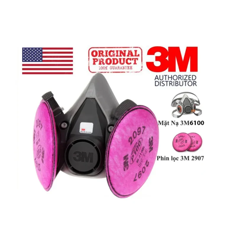 Mặt nạ 3M 6100 + Phin 2097 chống virus, vi khuẩn, bụi