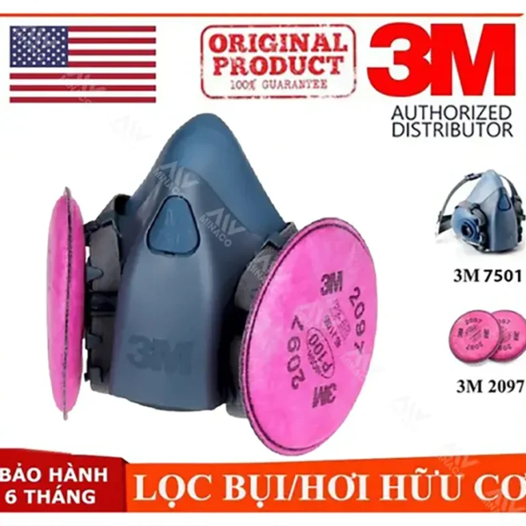 Mặt nạ 3M 7501 + Phin 2097 chống virus, vi khuẩn, bụi