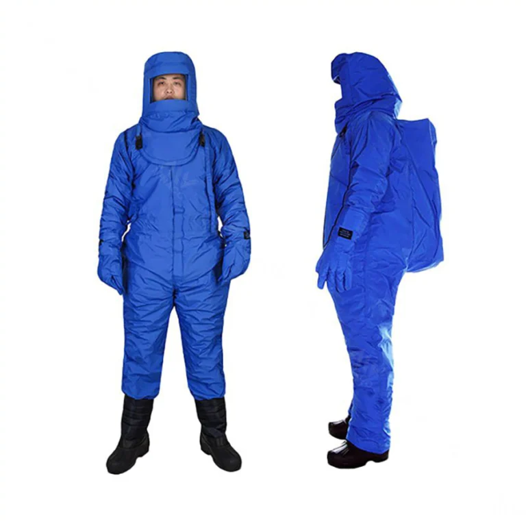 Bộ quần áo liền quần phòng lạnh âm 250 độ có túi đựng bình khí