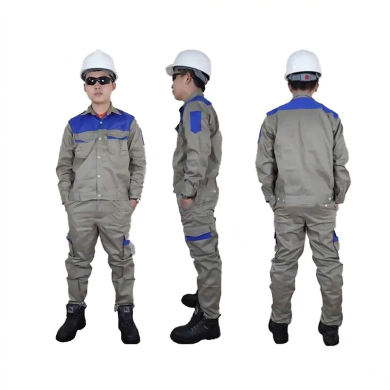 Quần áo bảo hộ kaki liên doanh phối màu ghi xanh