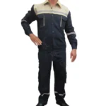 Quần áo bảo hộ lao động pha màu vải bạt dày chống cháy màu tím than