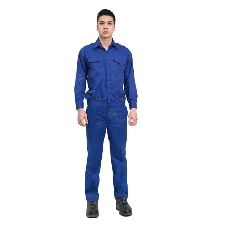 Quần áo bảo hộ vải chéo xanh công nhân giá rẻ