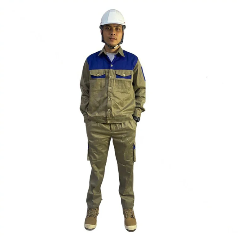 Quần áo bảo hộ vải kaki HQ mầu ghi đá 100% cotton